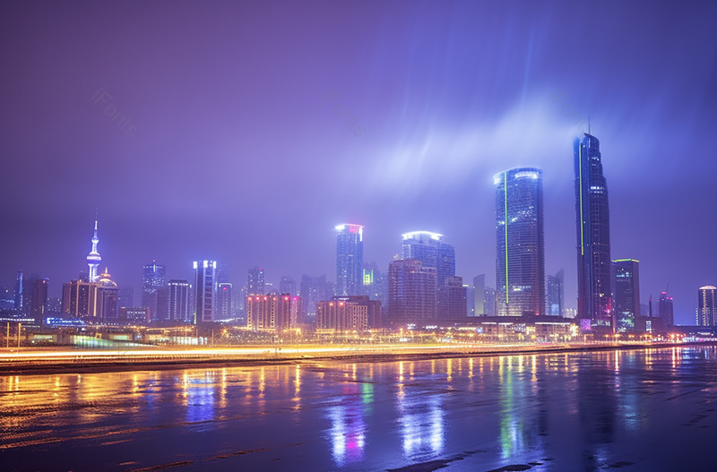 下雨时的上海陆家嘴摩天大楼全景,高清,摄影图,摄影图片,图片大全,摄影图免费下载